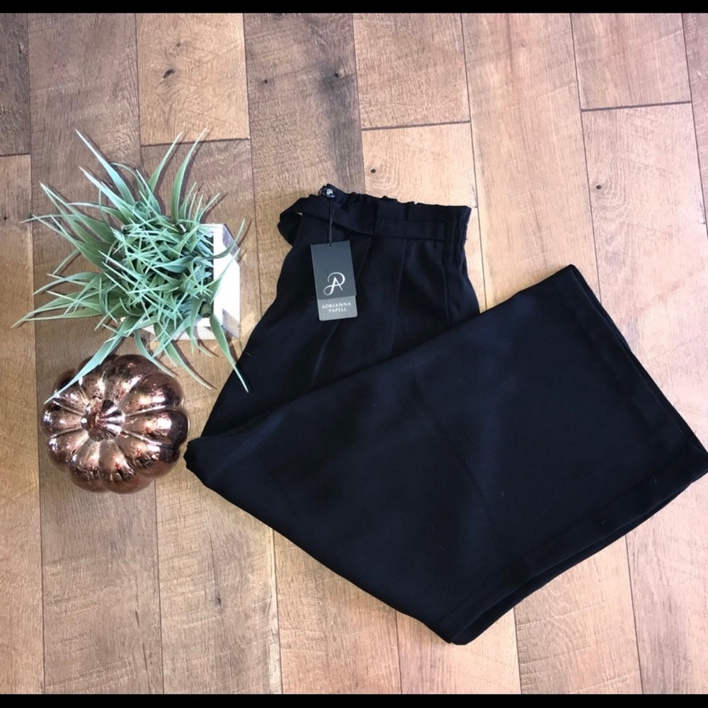 Black Paper Bag Style Pants